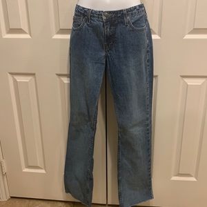 Distressed bootcut jeans
